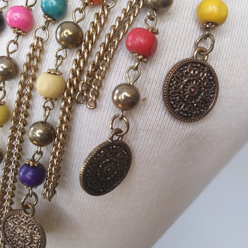 Boho Bollywood Festival Gypsy Hippie  Coachella Tribal Statement Necklace - Picture 6 of 16